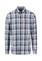 Fynch Hatton Twill Check Long Sleeve Shirt - Navy