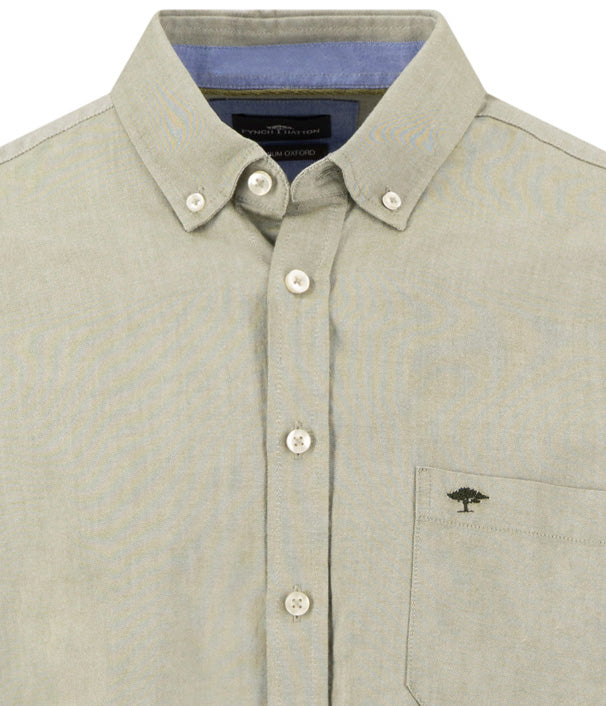 Fynch Hatton Long Sleeve Oxford Shirt - Moss
