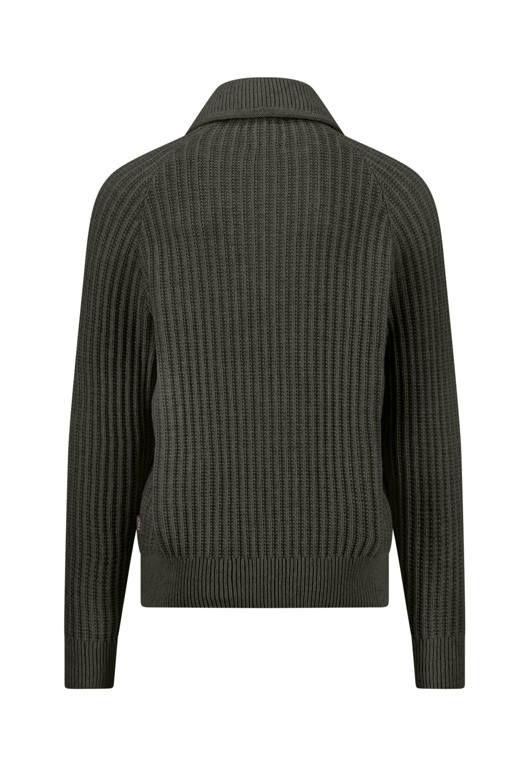 Fynch Hatton Troyer Rib 1/4 Zip Jumper - Cypress Green