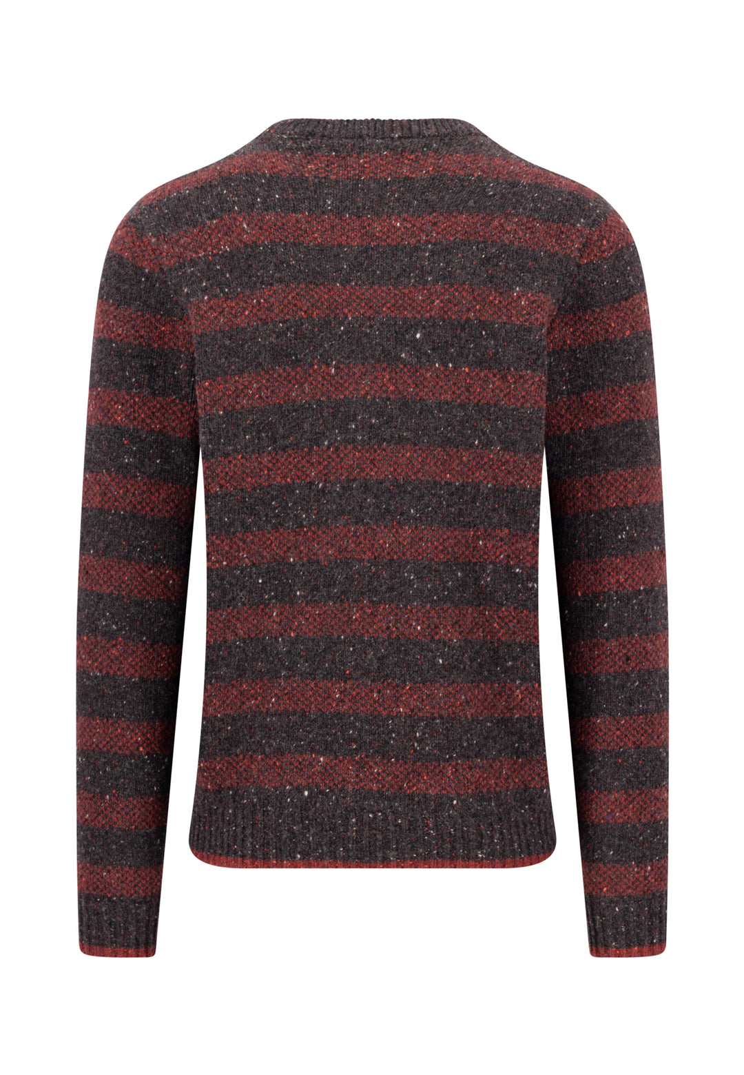Fynch Hatton Donegal Crew Neck Stripe Jumper - Brown
