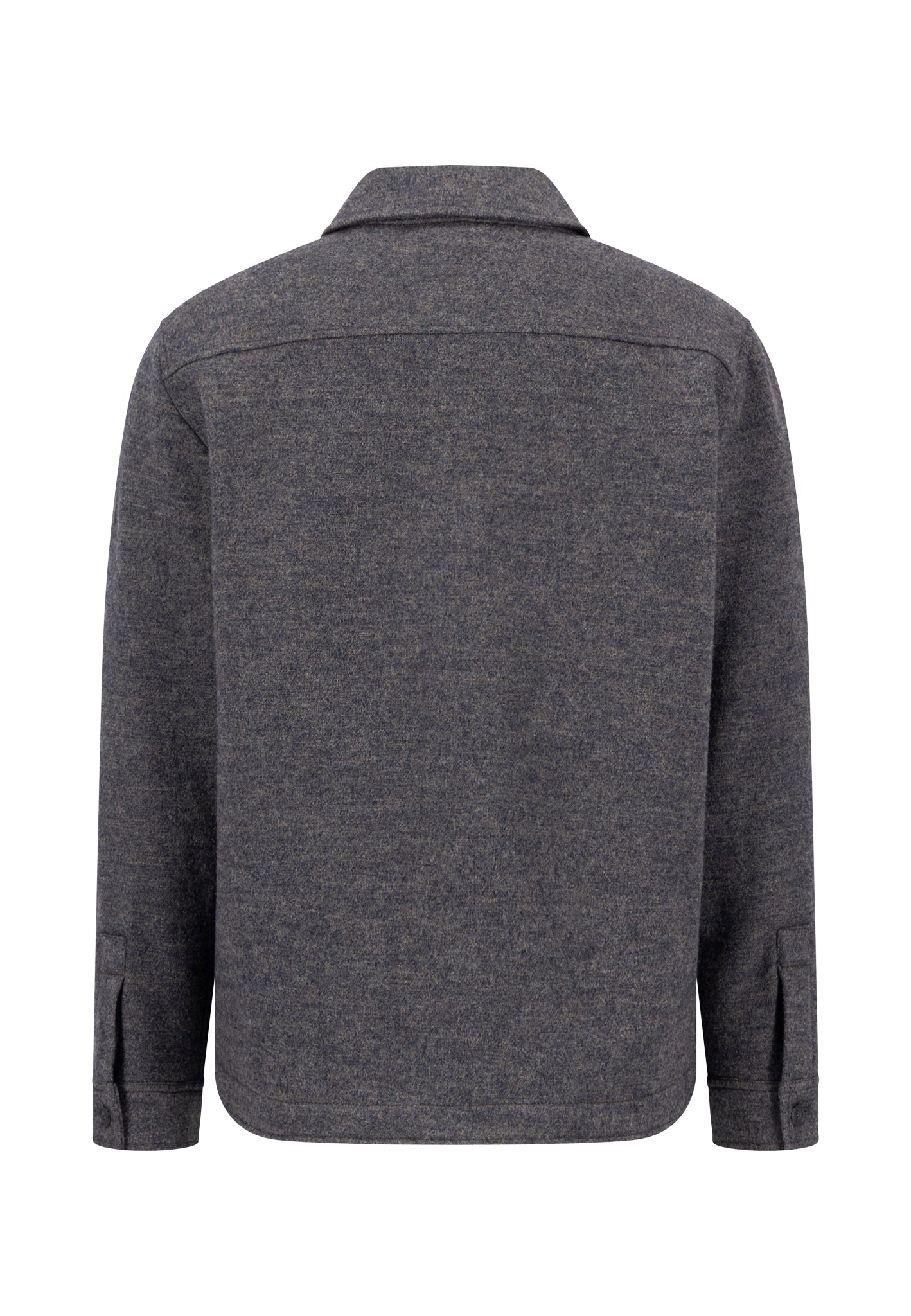 Fynch Hatton Wool Zip Overshirt - Grey