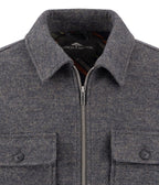 Fynch Hatton Wool Zip Overshirt - Grey