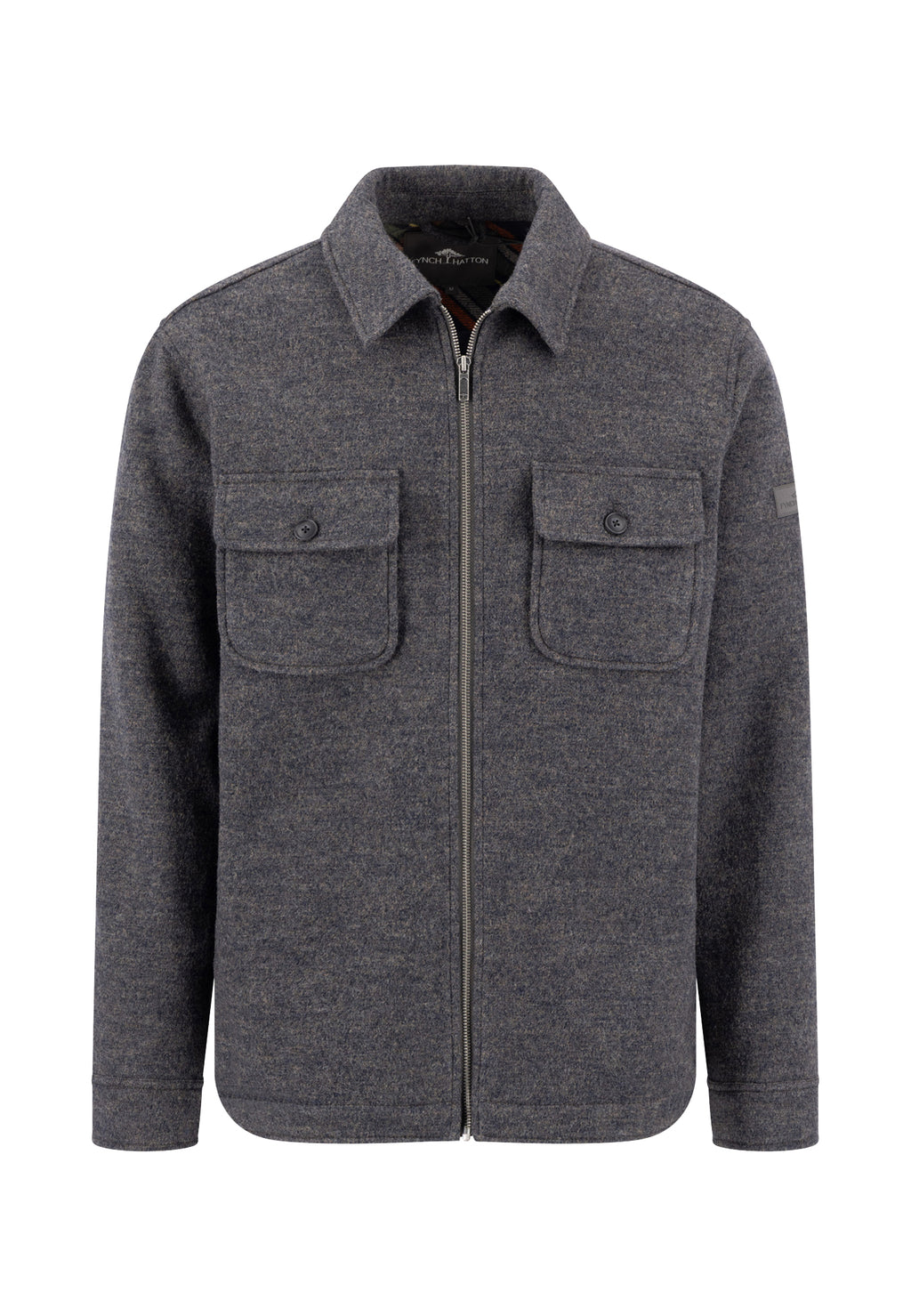 Fynch Hatton Wool Zip Overshirt - Grey