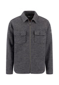 Fynch Hatton Wool Zip Overshirt - Grey