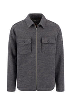 Fynch Hatton Wool Zip Overshirt - Grey