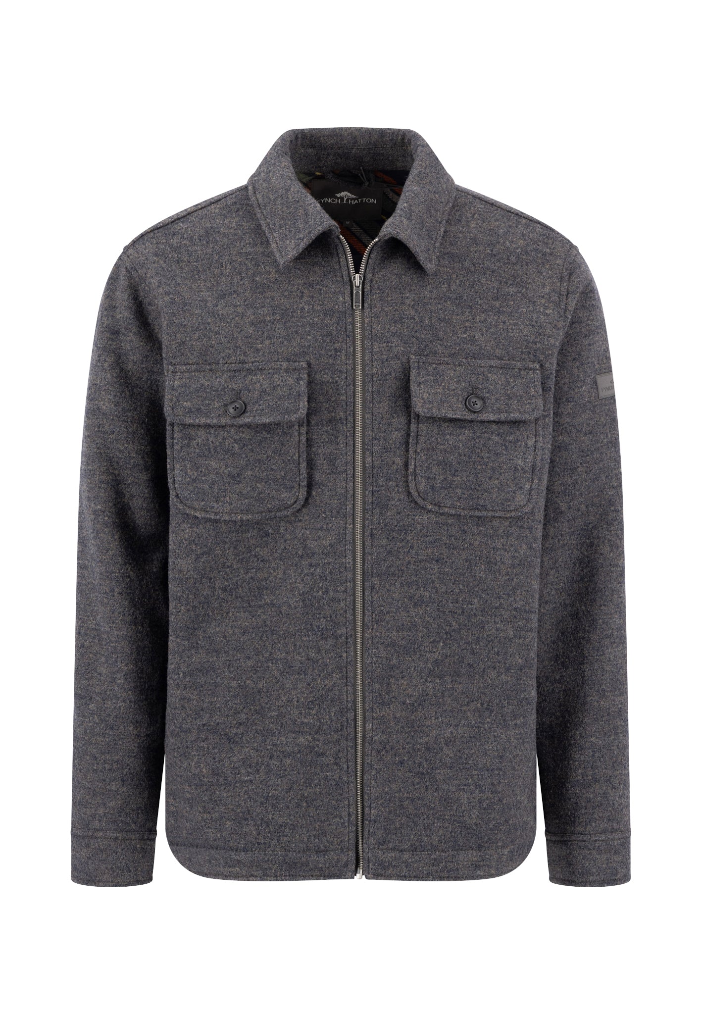 Fynch Hatton Wool Zip Overshirt - Grey
