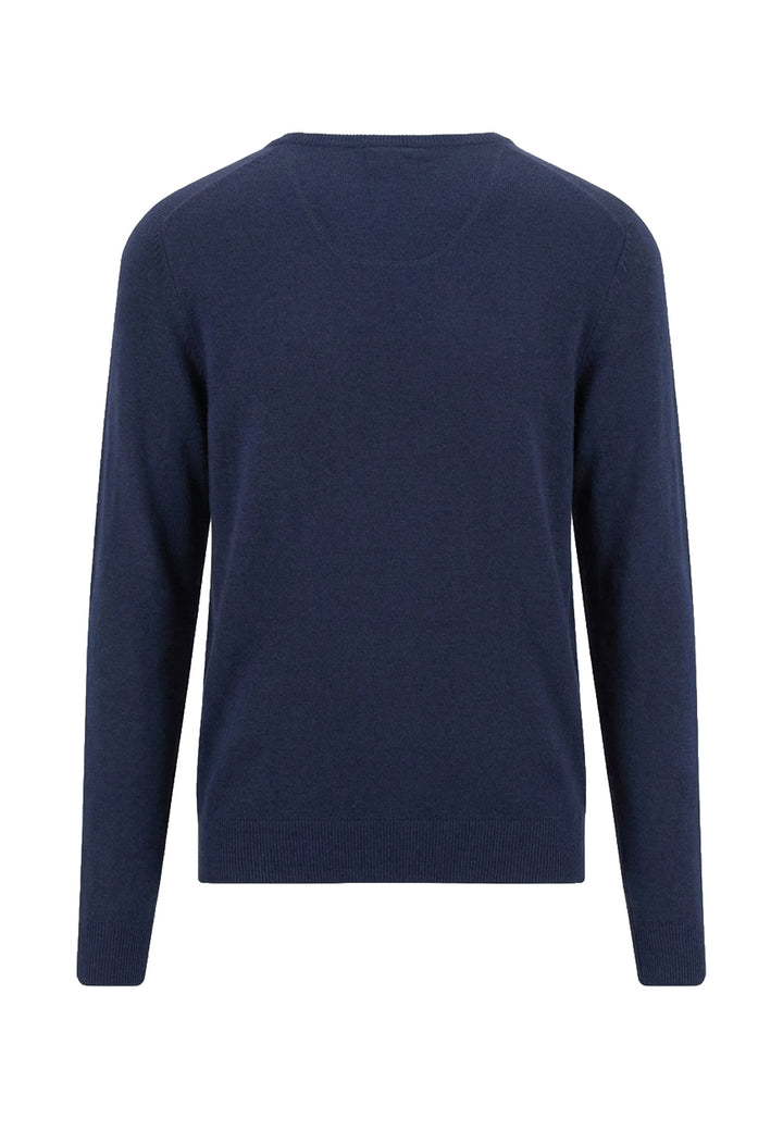 Fynch Hatton Merino Cashmere Crew Neck Jumper - Ink Blue