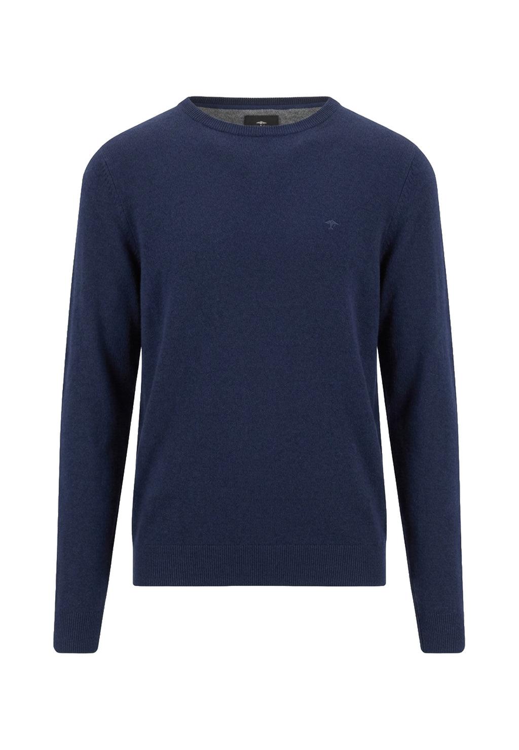 Fynch Hatton Merino Cashmere Crew Neck Jumper - Ink Blue