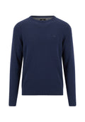 Fynch Hatton Merino Cashmere Crew Neck Jumper - Ink Blue