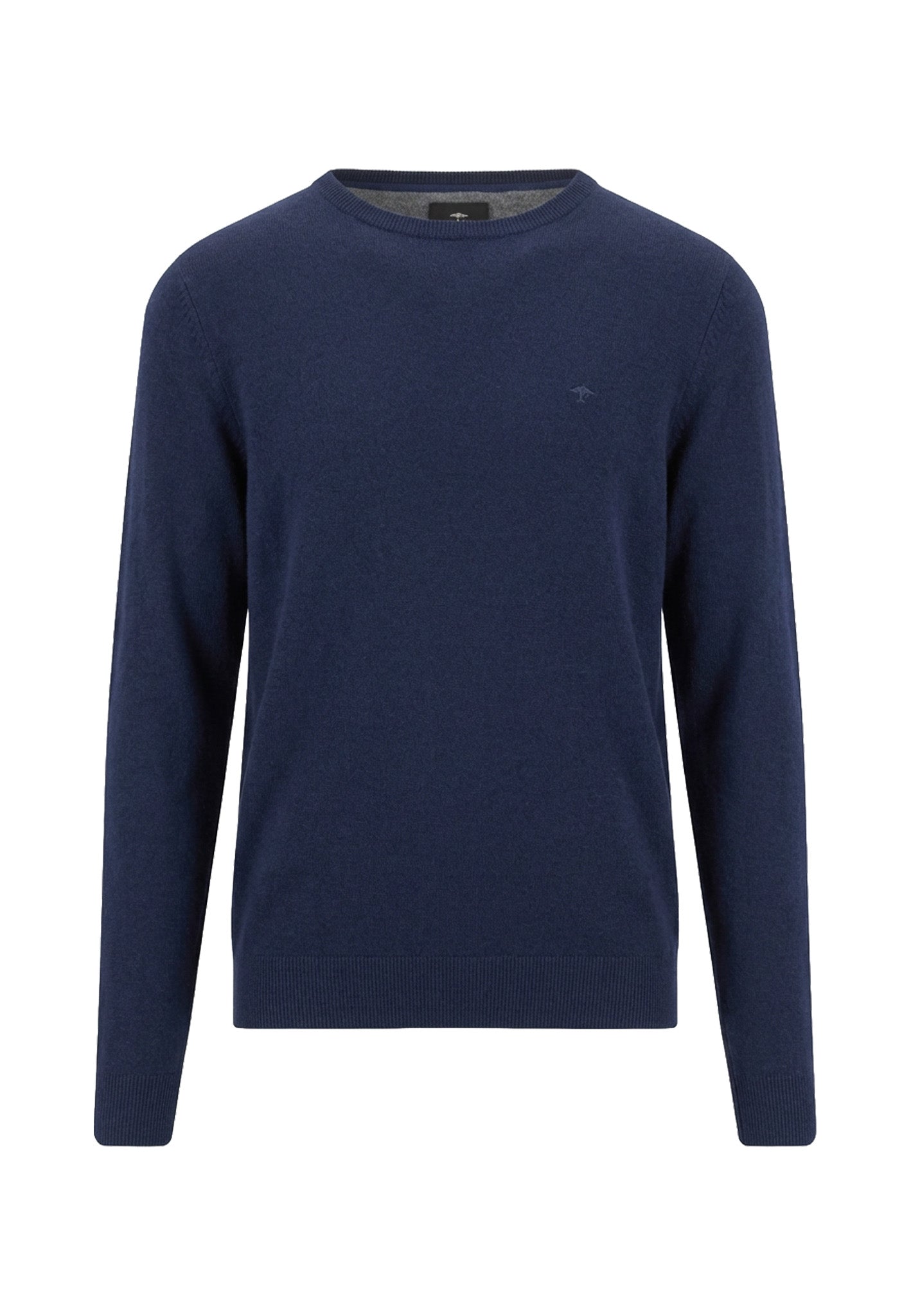 Fynch Hatton Merino Cashmere Crew Neck Jumper - Ink Blue