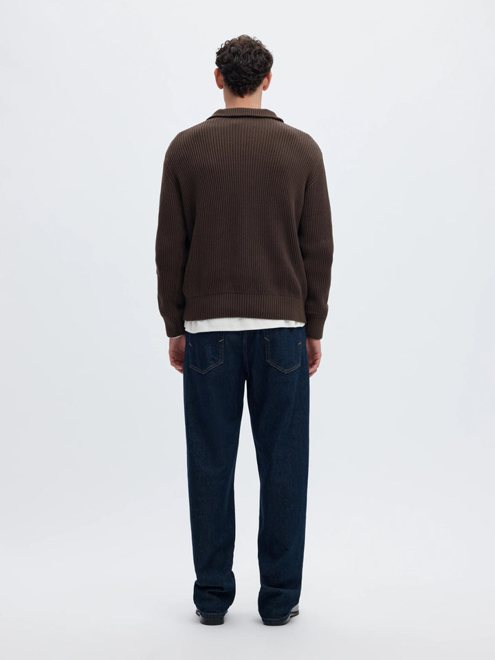 Selected Relaxed Knitted Half Zip Jumper - Delicioso