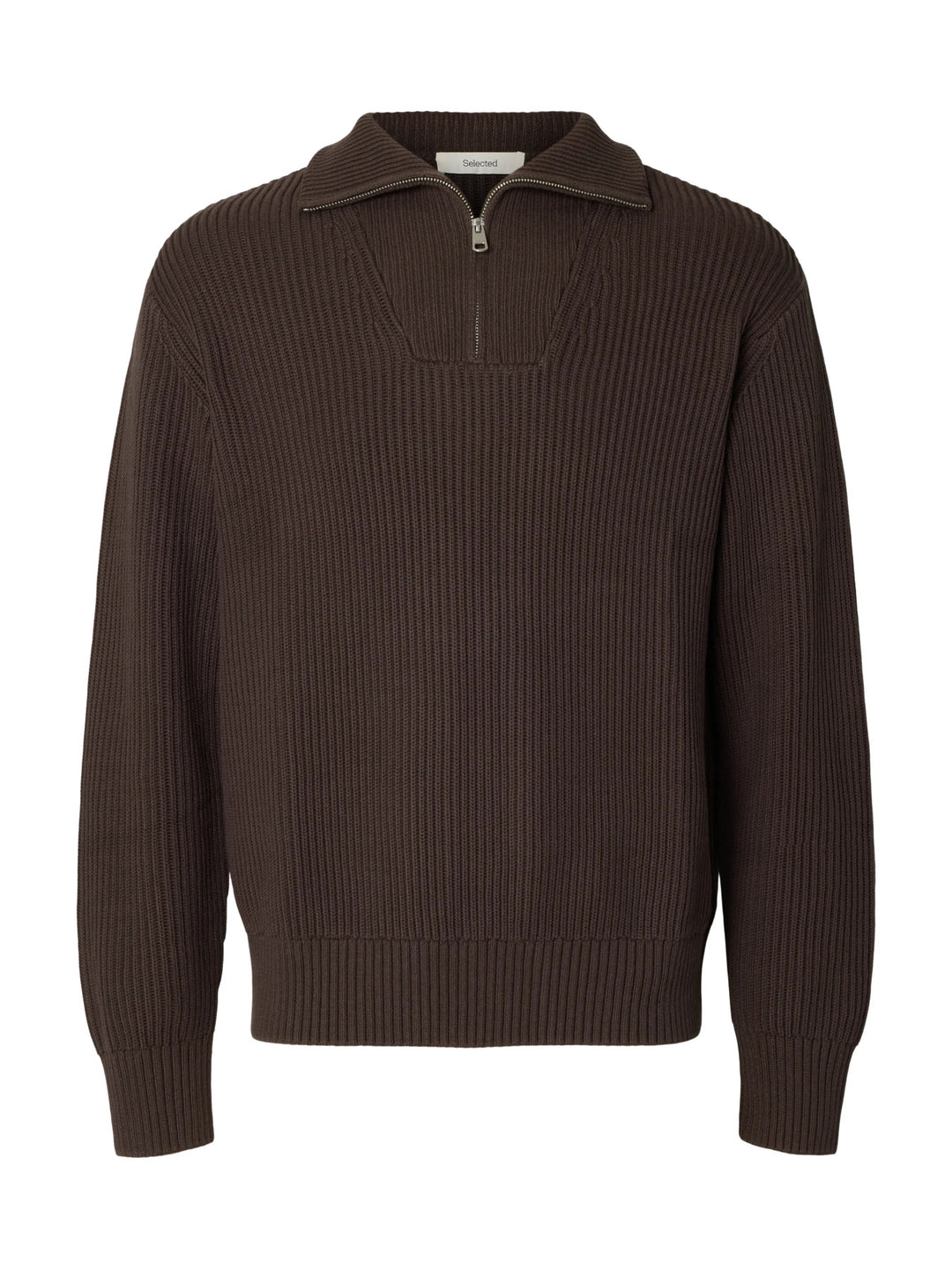 Selected Relaxed Knitted Half Zip Jumper - Delicioso