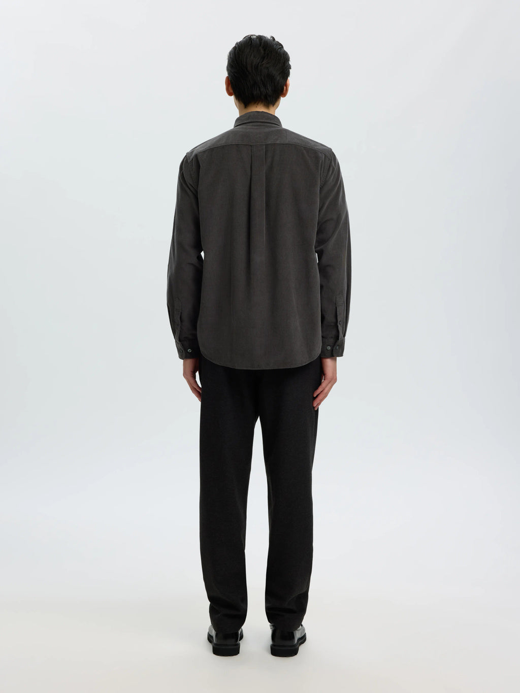 Selected Danni Cord Long Sleeve Shirt - Dark Shadow