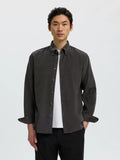 Selected Danni Cord Long Sleeve Shirt - Dark Shadow
