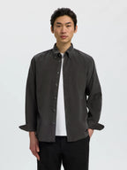 Selected Danni Cord Long Sleeve Shirt - Dark Shadow