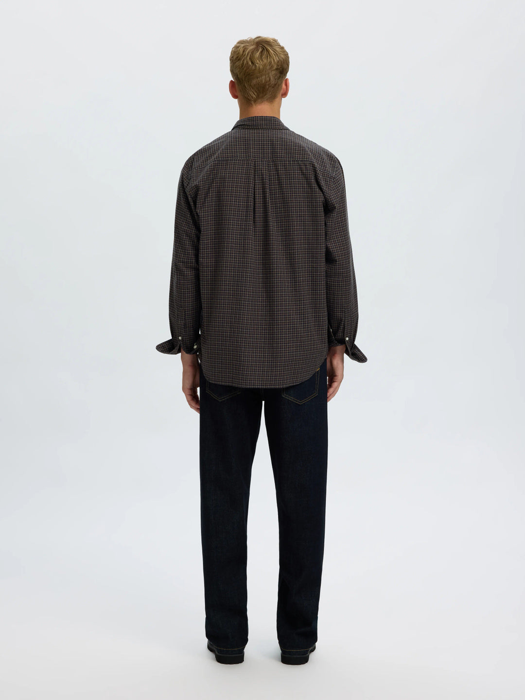 Selected Jay Regular Melange Long Sleeve Shirt - Dark Sapphire Multi