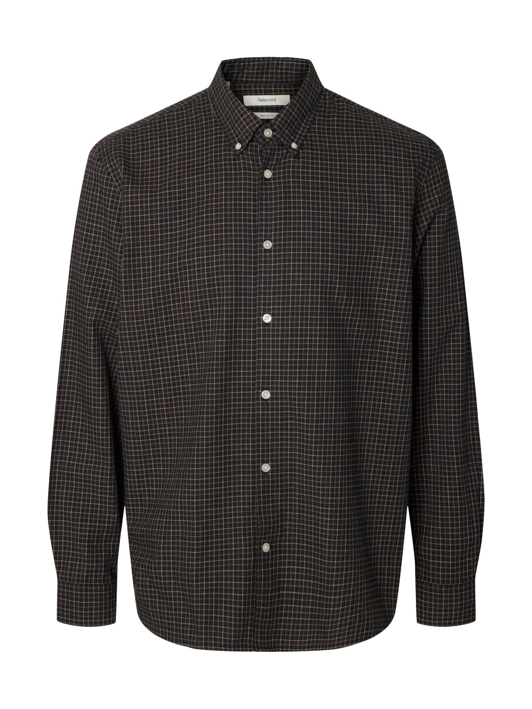 Selected Jay Regular Melange Long Sleeve Shirt - Dark Sapphire Multi