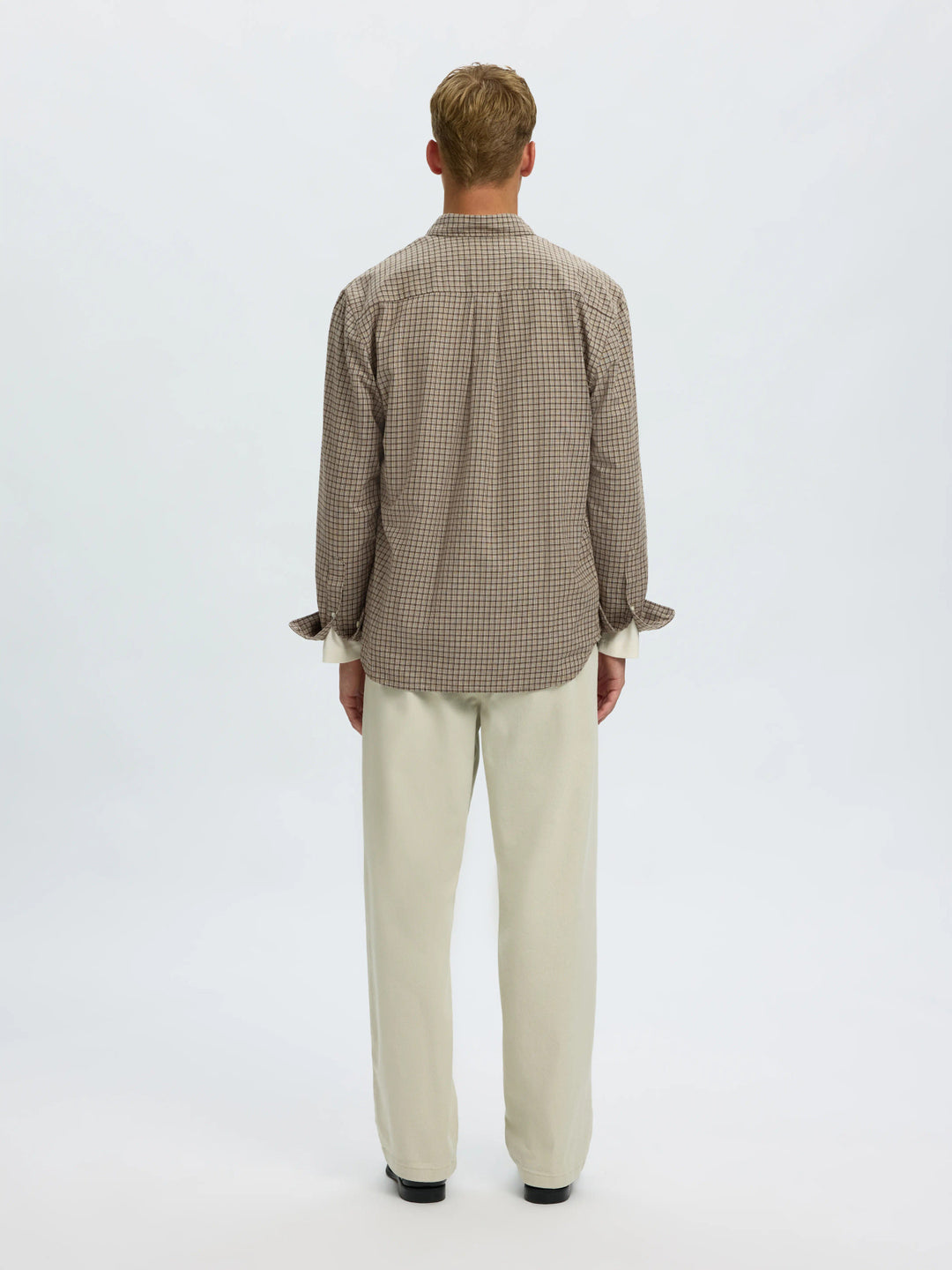Selected Jay Regular Melange Long Sleeve Shirt - Chocolate Chip Multi