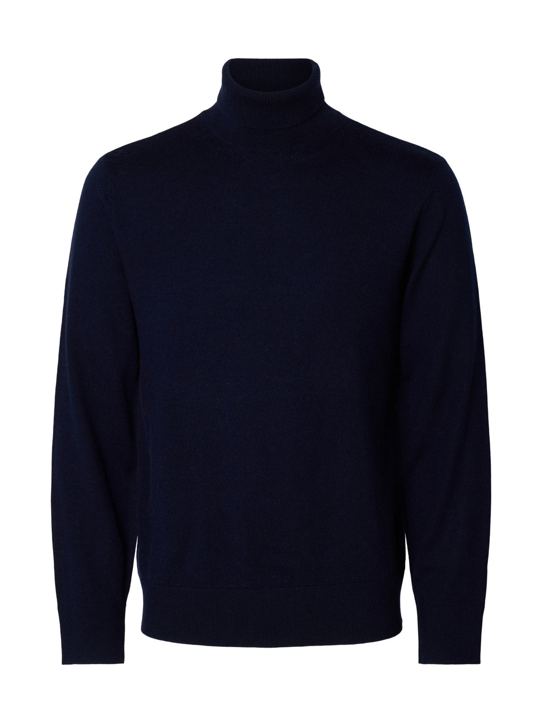 Selected Brushed Knit Merino Roll Neck Jumper - Navy Blazer