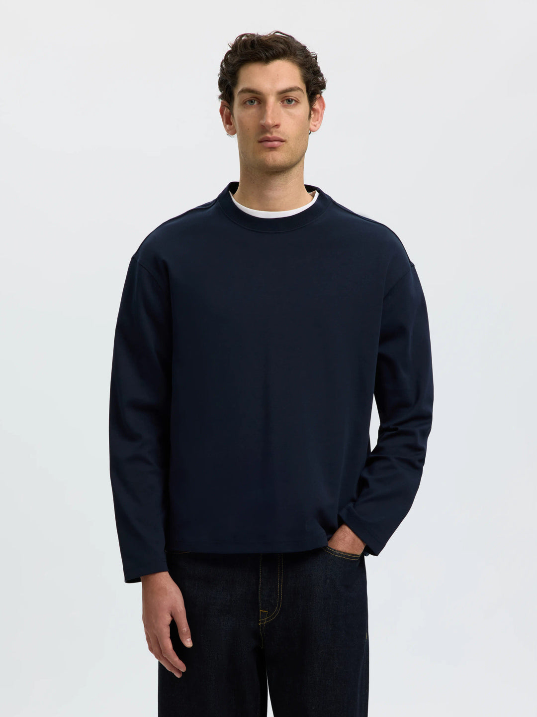 Selected Heavy Long Sleeve T-Shirt - Sky Captain