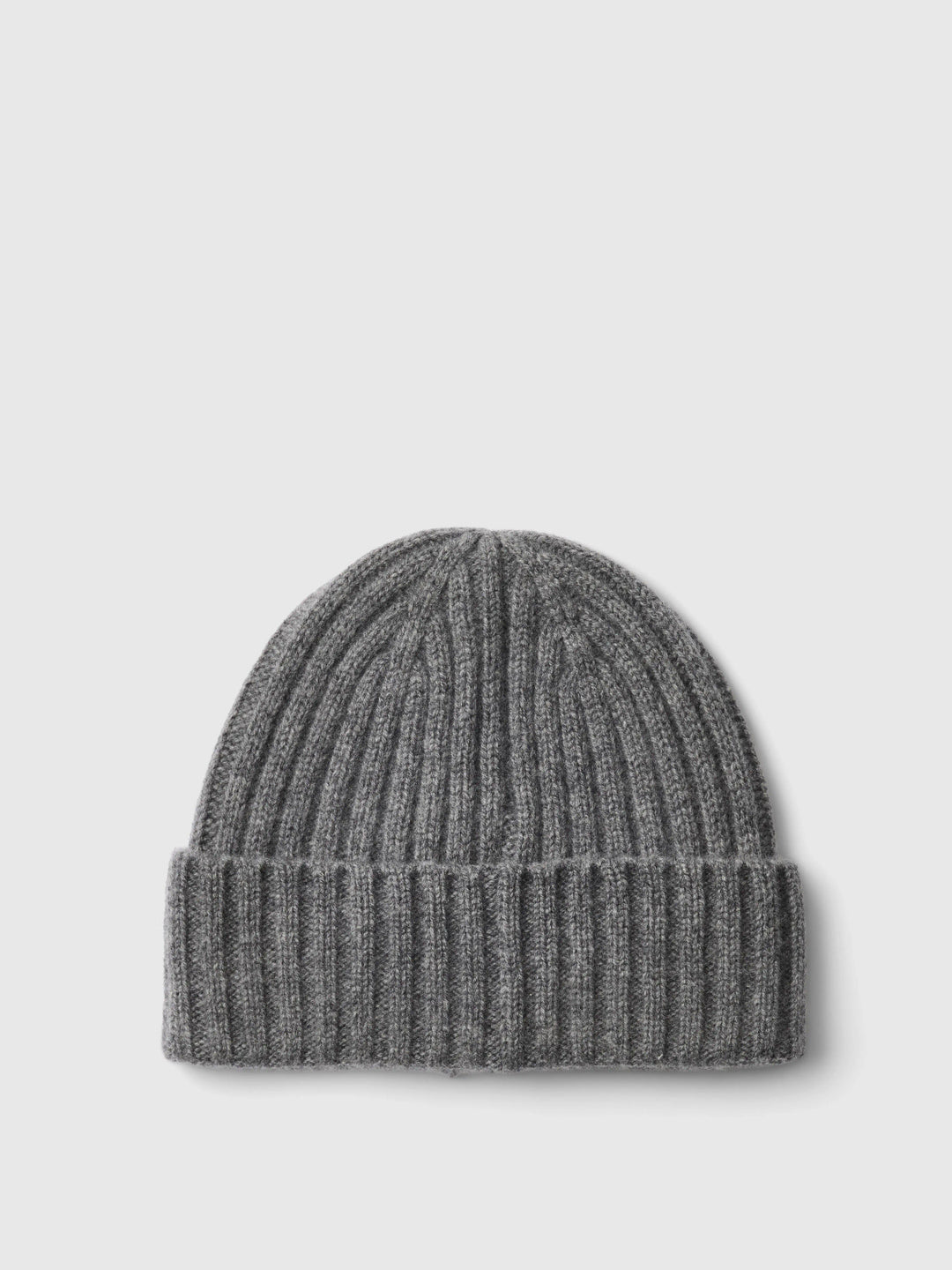 Selected Cashmere Blend Beanie Hat - Medium Grey Melange