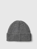 Selected Cashmere Blend Beanie Hat - Medium Grey Melange