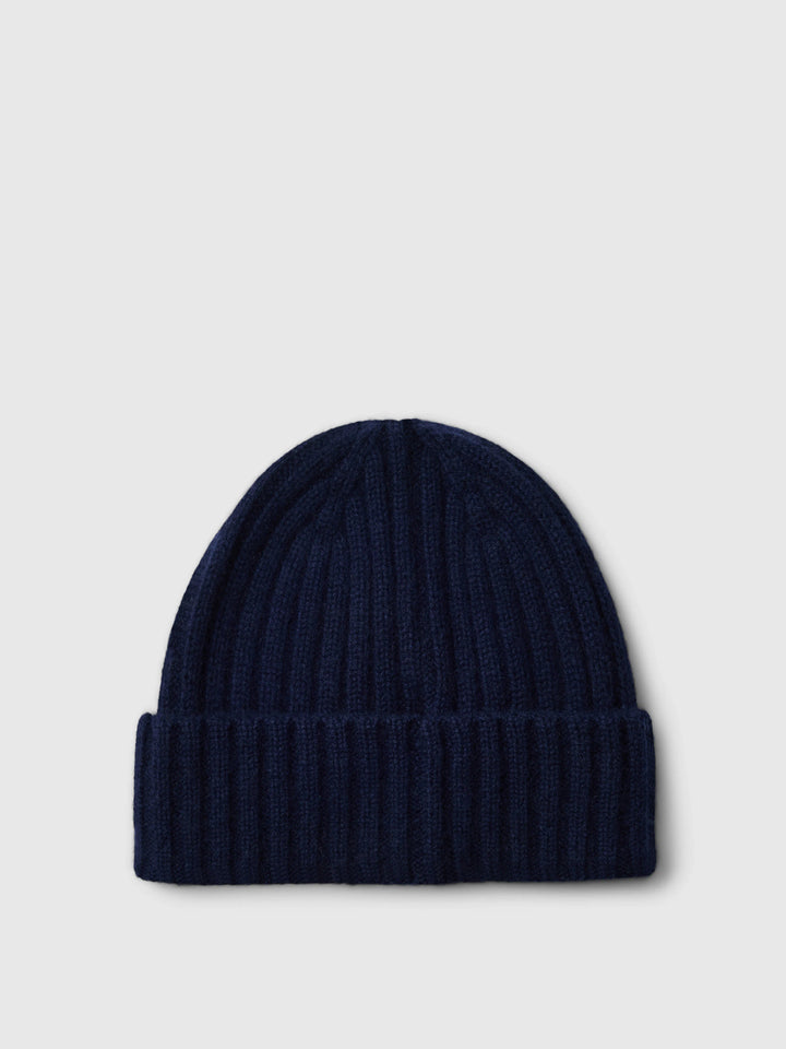 Selected Cashmere Blend Beanie Hat - Navy Blazer