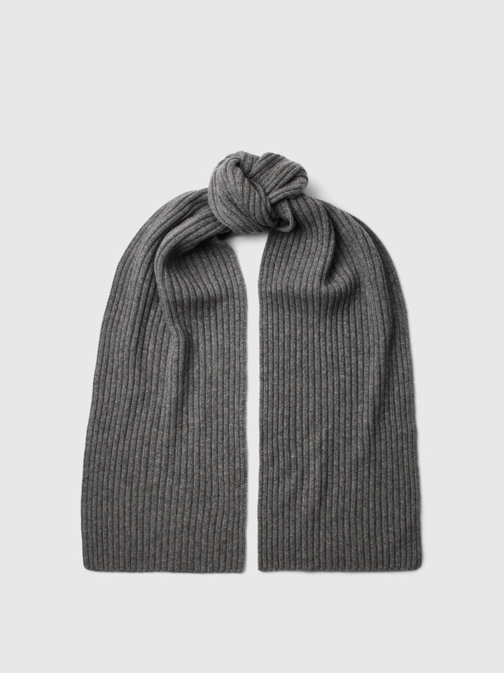 Selected Cashmere Blend Scarf - Medium Grey Melange