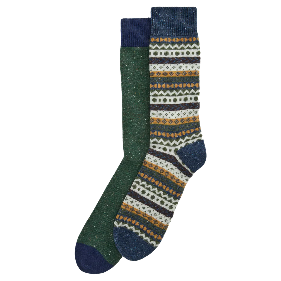 Barbour Fair Isle Sock 2 Pack - Classic Mix