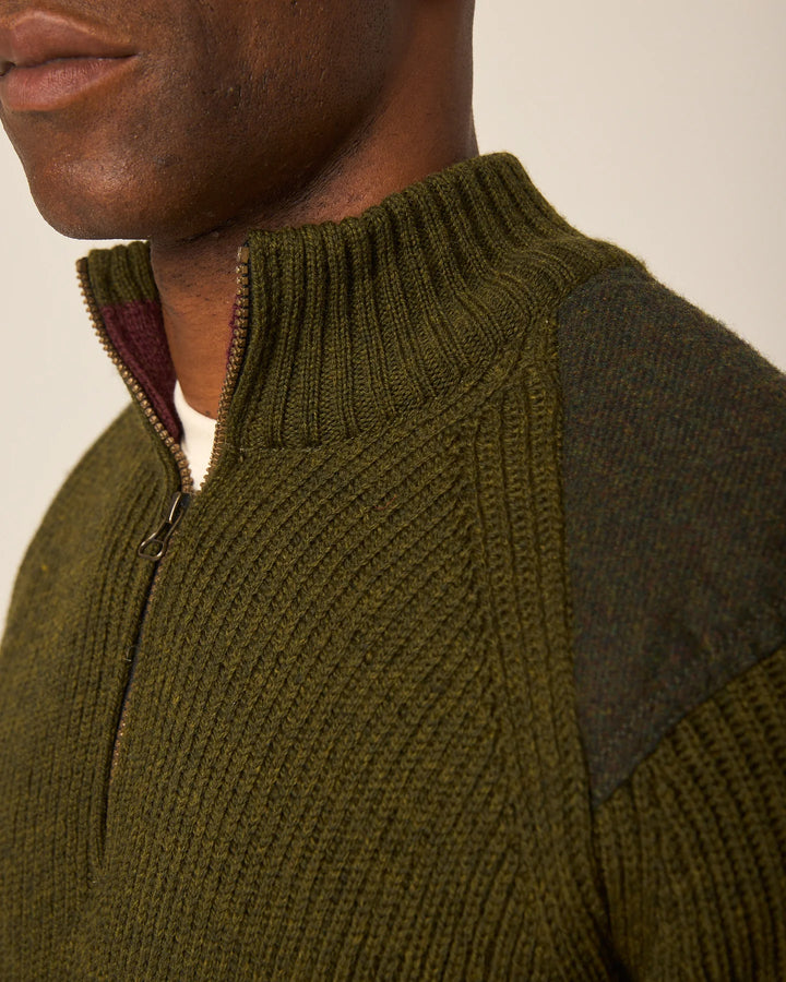 Peregrine Foxton 1/4 Zip Jumper - Olive