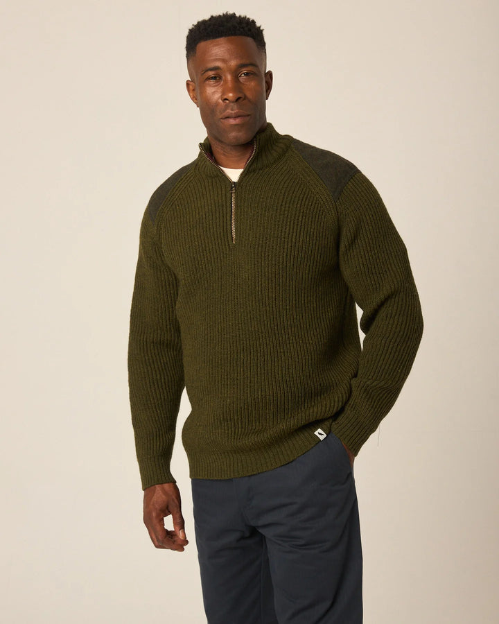 Peregrine Foxton 1/4 Zip Jumper - Olive