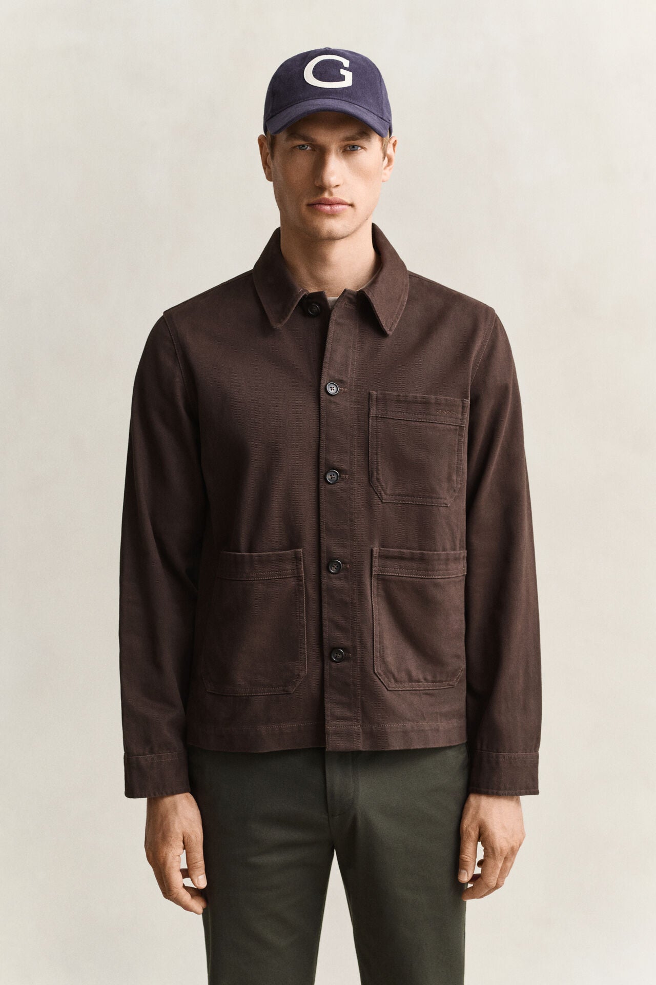 GANT Brushed Twill Overshirt - Brown
