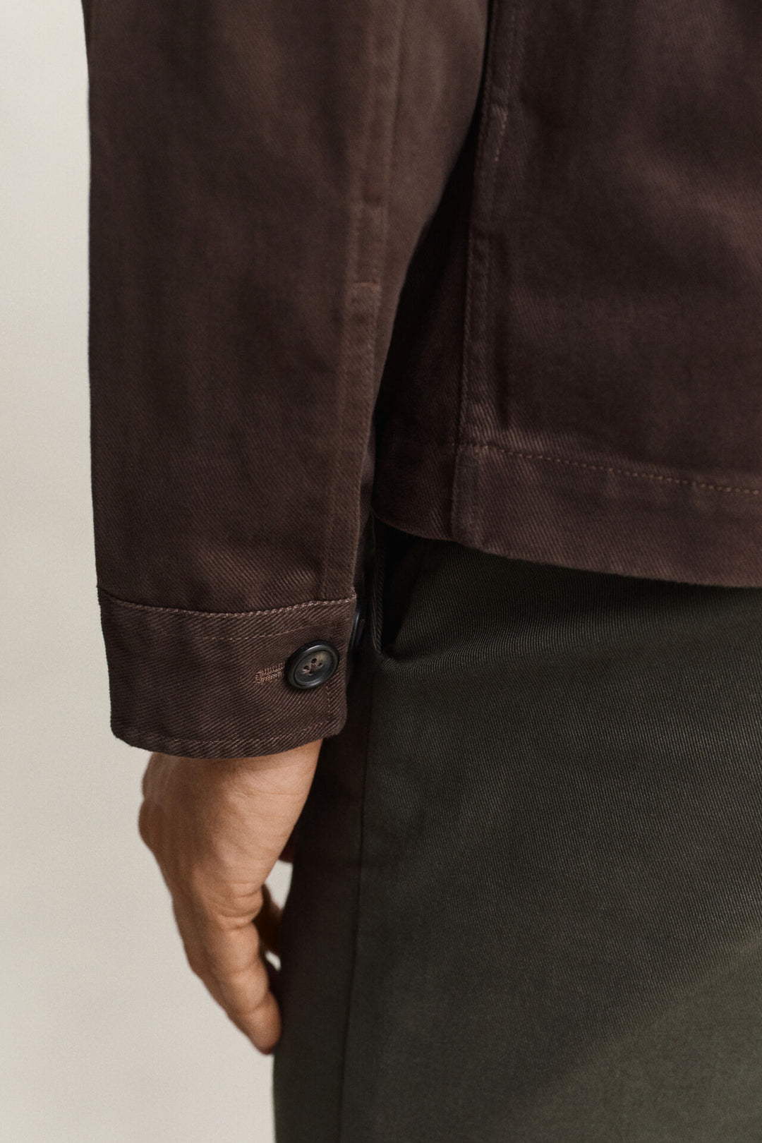 GANT Brushed Twill Overshirt - Brown