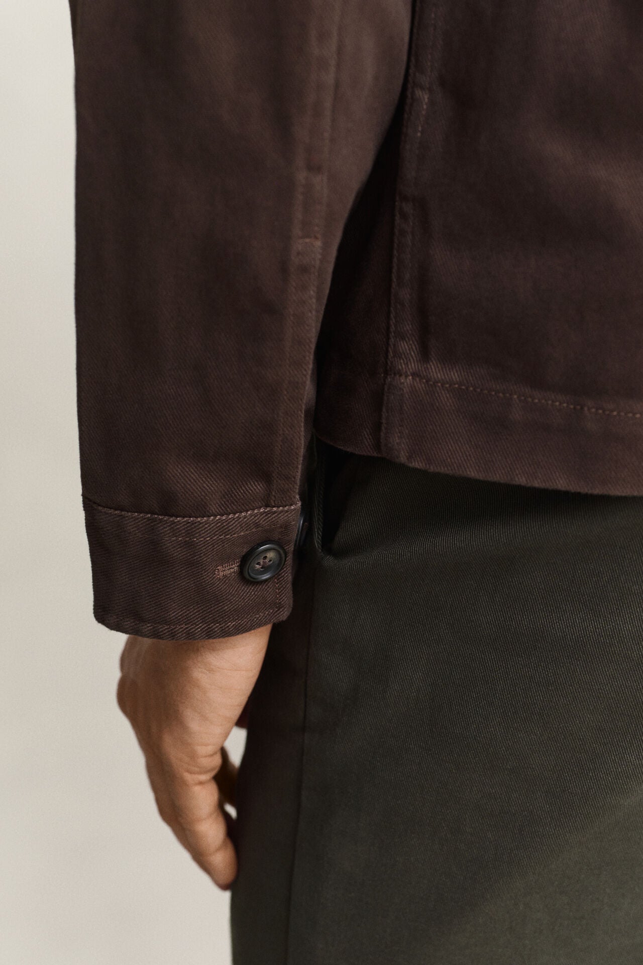 GANT Brushed Twill Overshirt - Brown