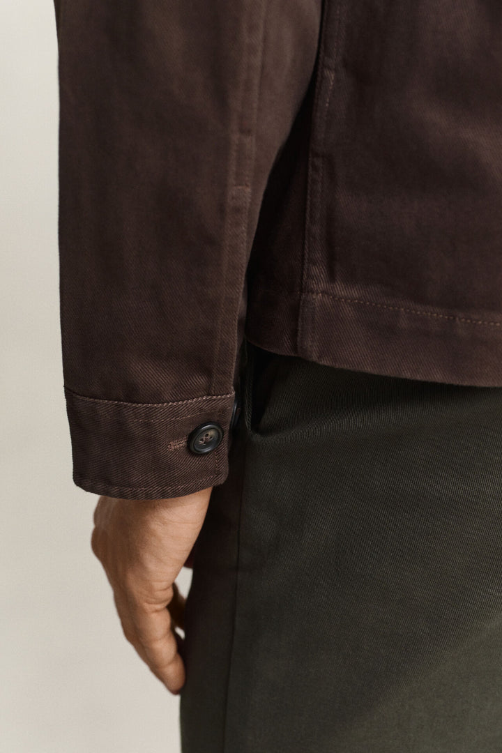 GANT Brushed Twill Overshirt - Brown