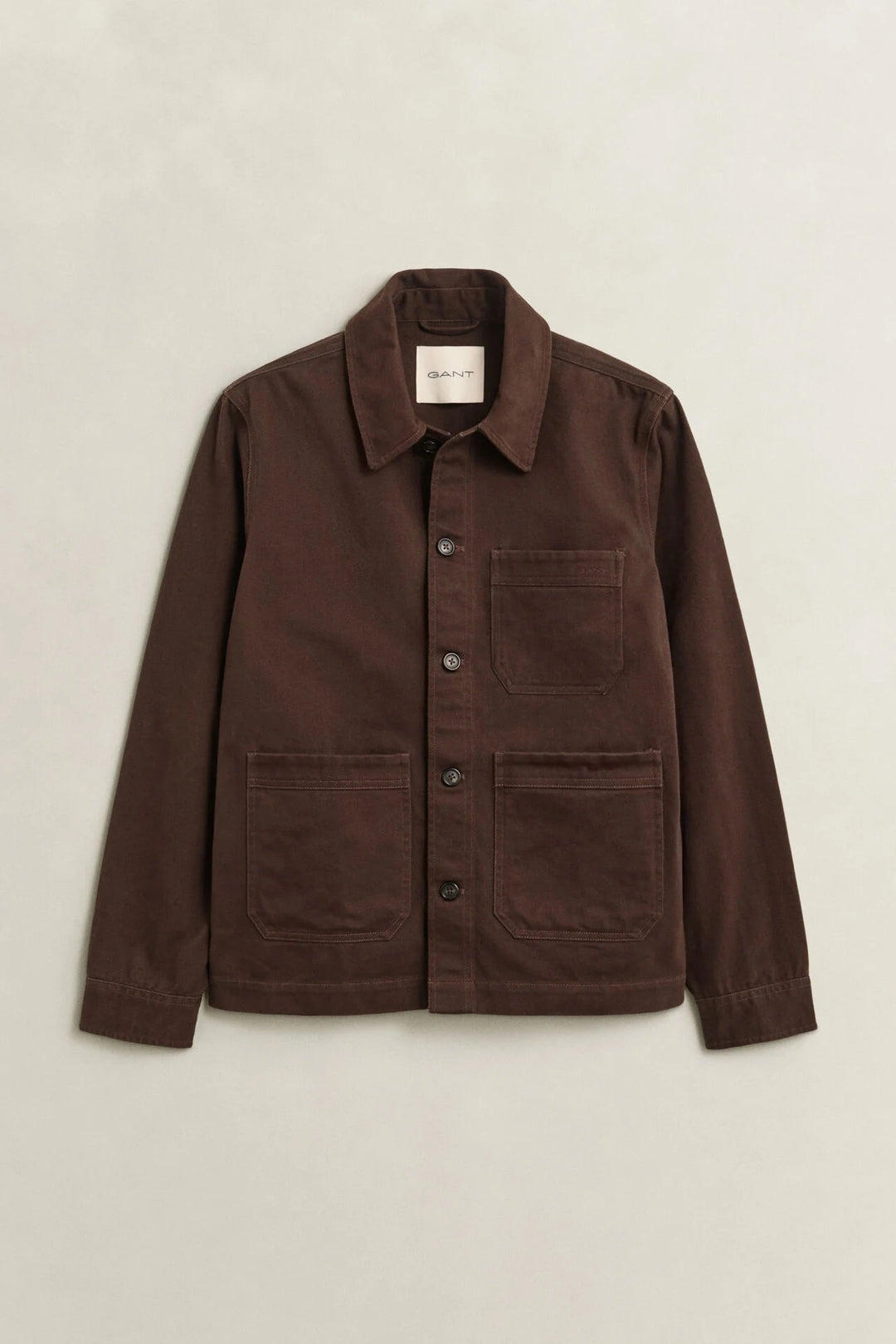 GANT Brushed Twill Overshirt - Brown