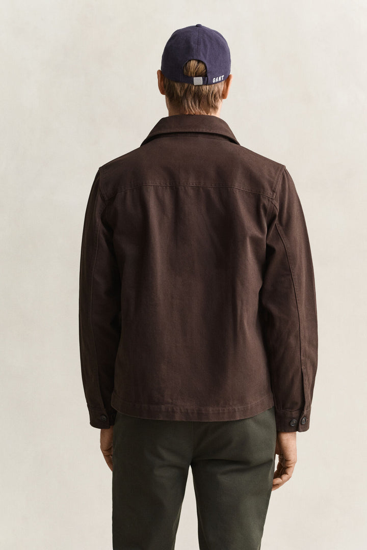 GANT Brushed Twill Overshirt - Brown