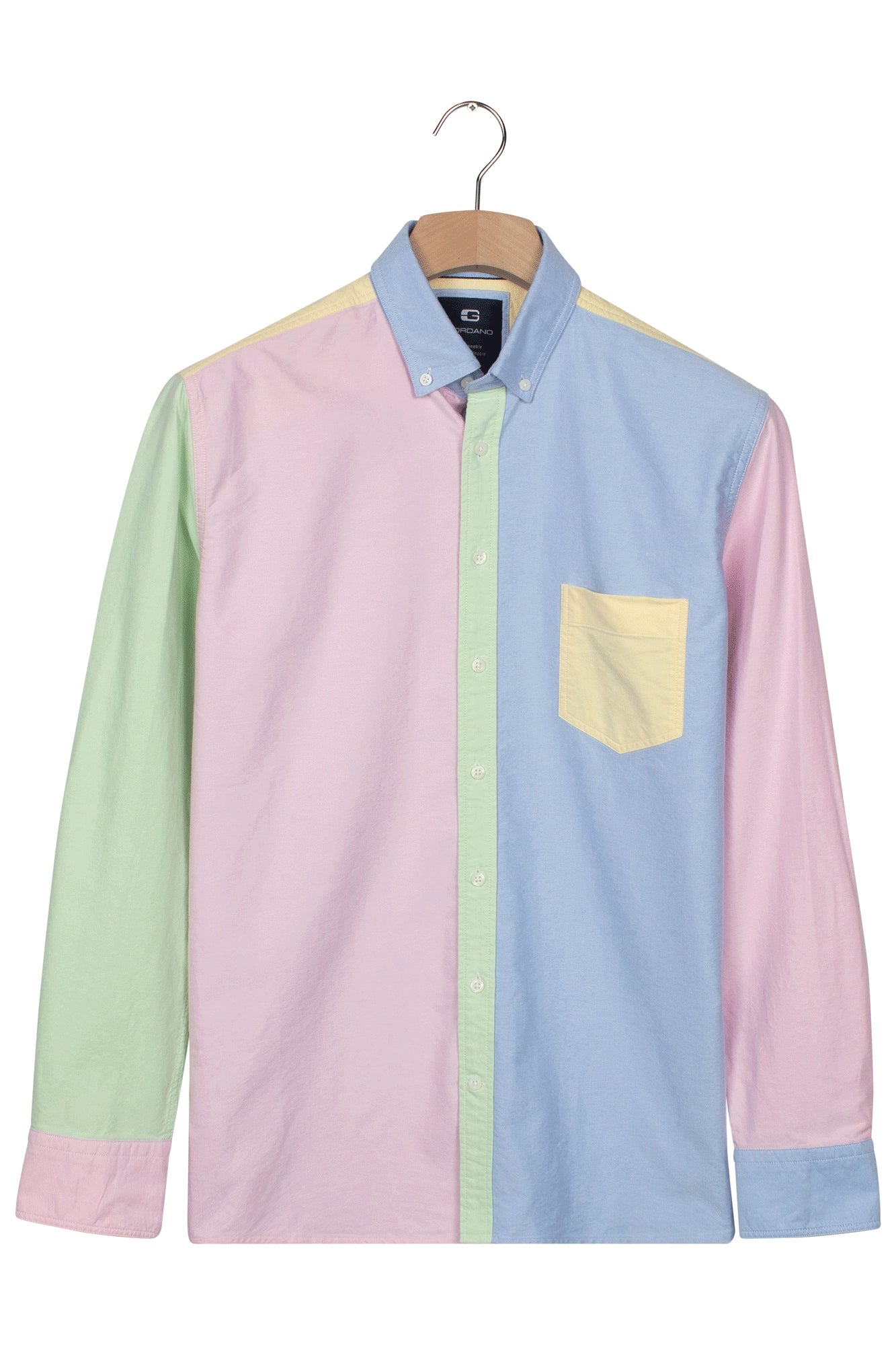 Giordano Brando Long Sleeve Panel Oxford Shirt