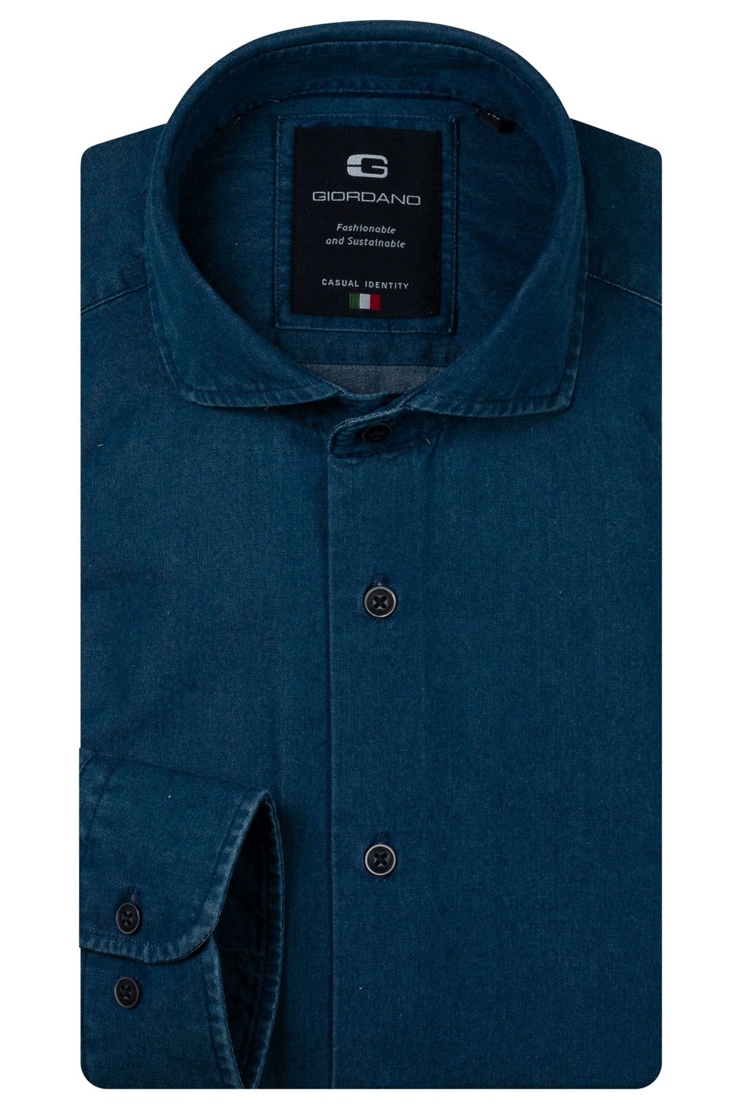 Giordano Row Soft Washed Denim Shirt - Navy