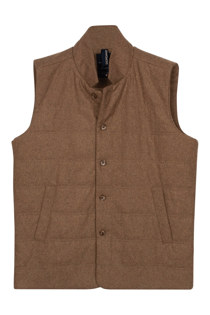 Giordano Owen Brushed Wool Body Warmer - Chocolate Brown