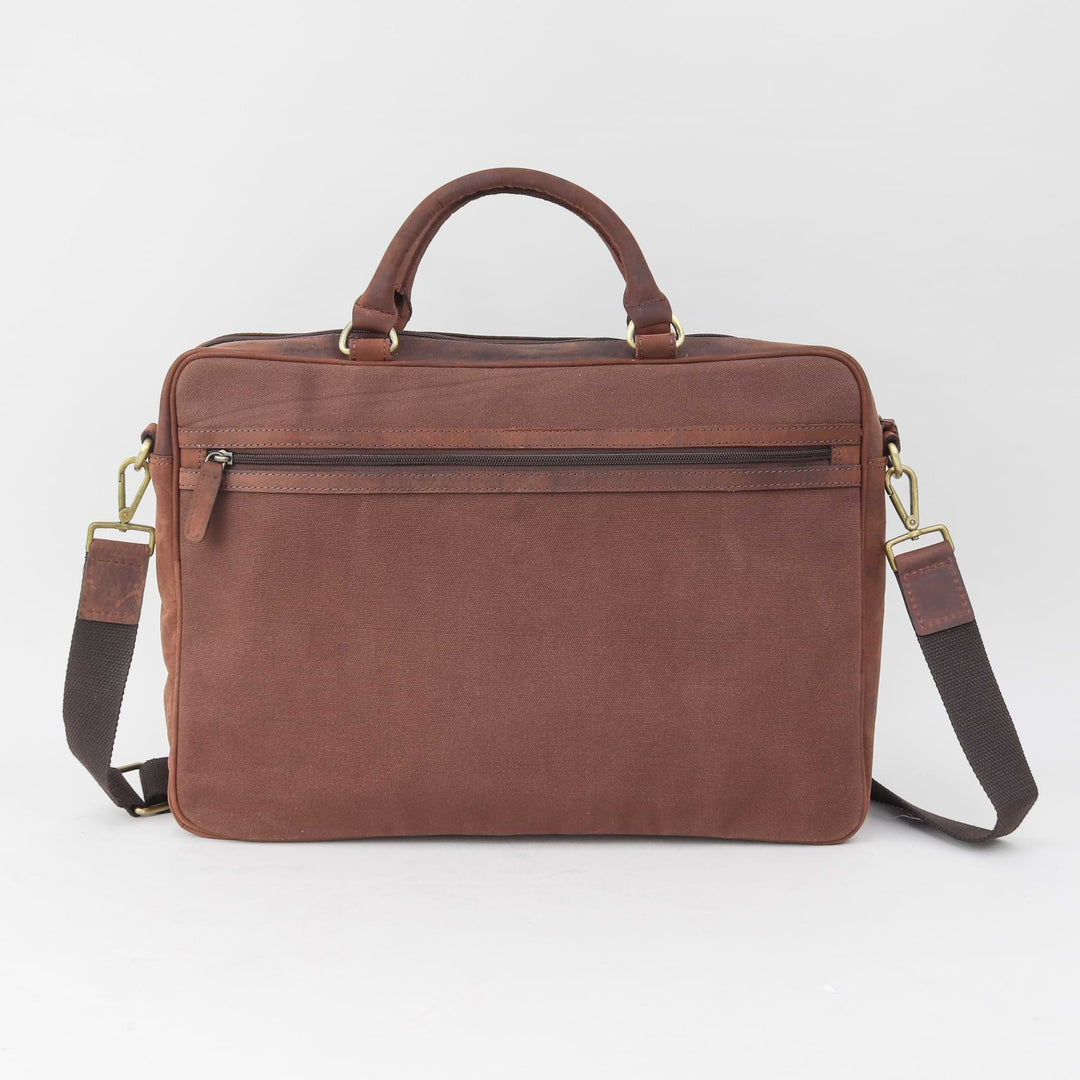 Harris Tweed and Leather Briefcase - Blue