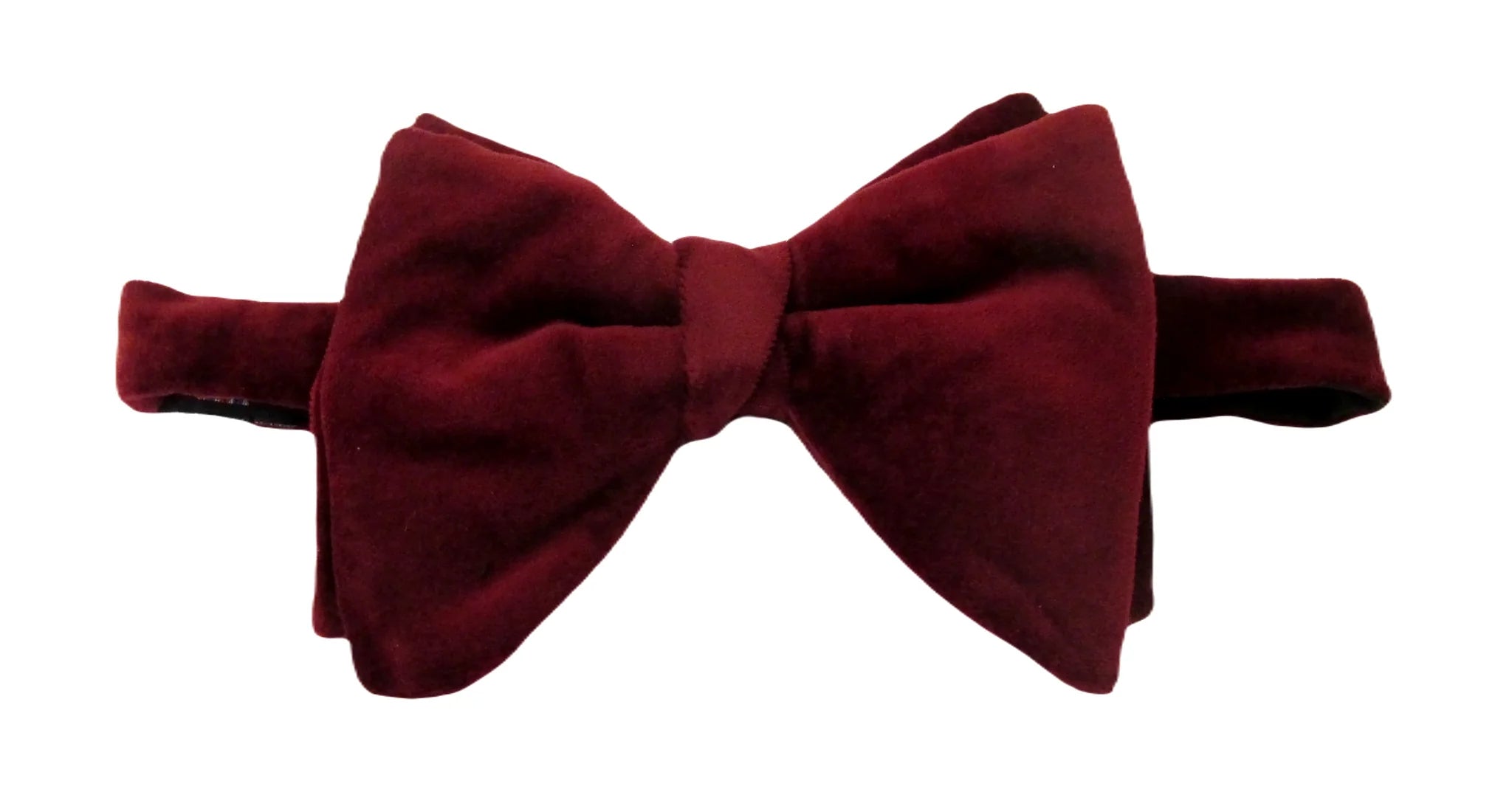 Van Buck Velvet Bat Wing Bow Tie - Burgundy