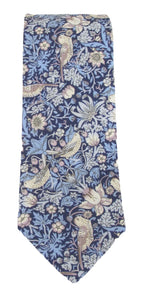 Liberty Fabric Cotton Tie - Strawberry Thief by Van Buck - Blue