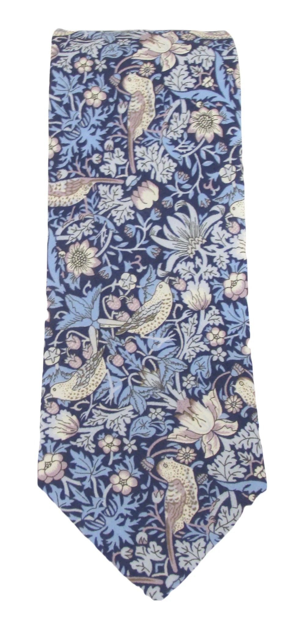 Liberty Fabric Cotton Tie - Strawberry Thief by Van Buck - Blue