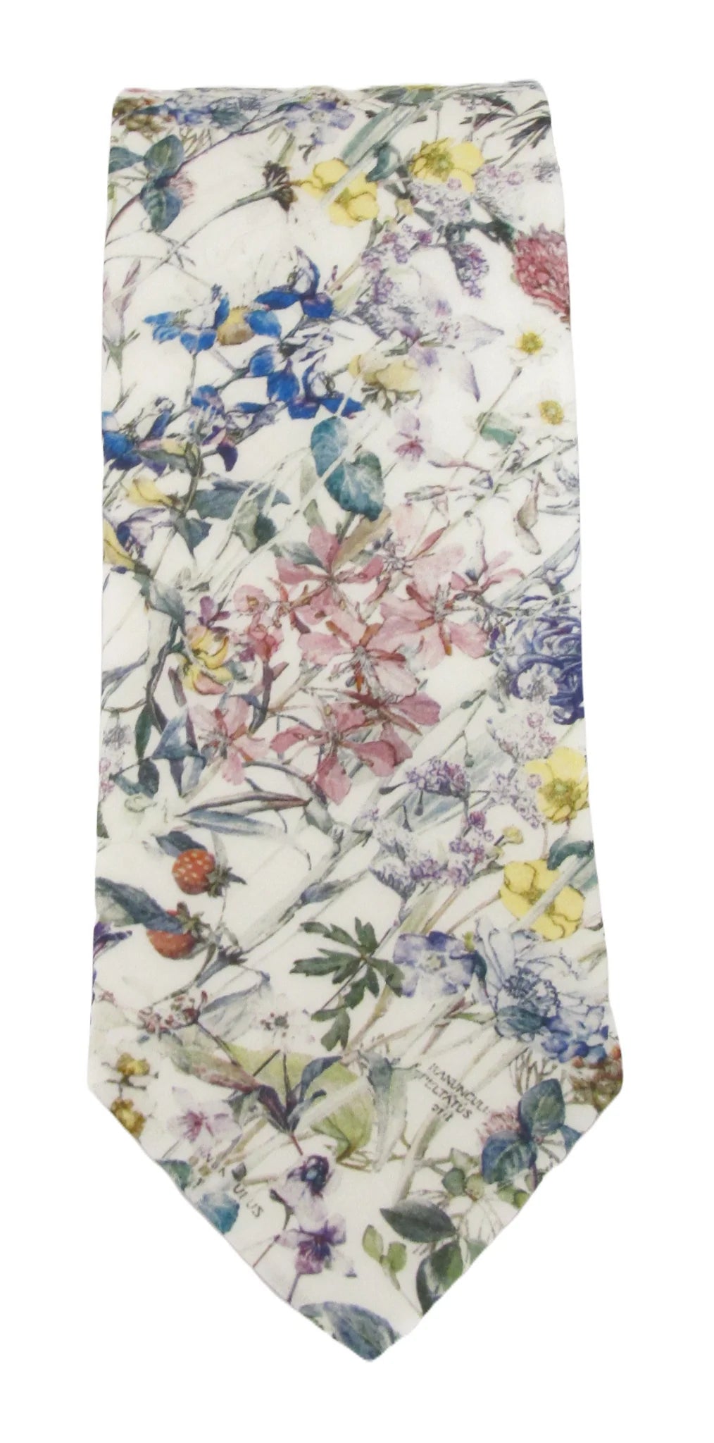 Liberty Fabric Cotton Tie - Wild Flowers by Van Buck - Ivory