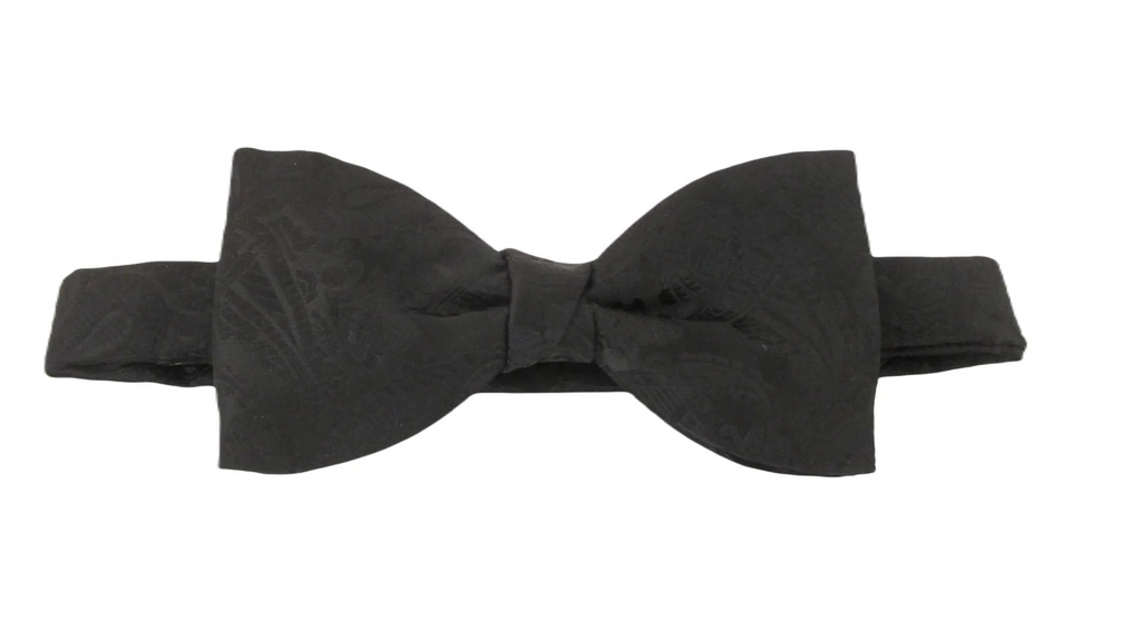 Van Buck Black Paisley Bow Tie