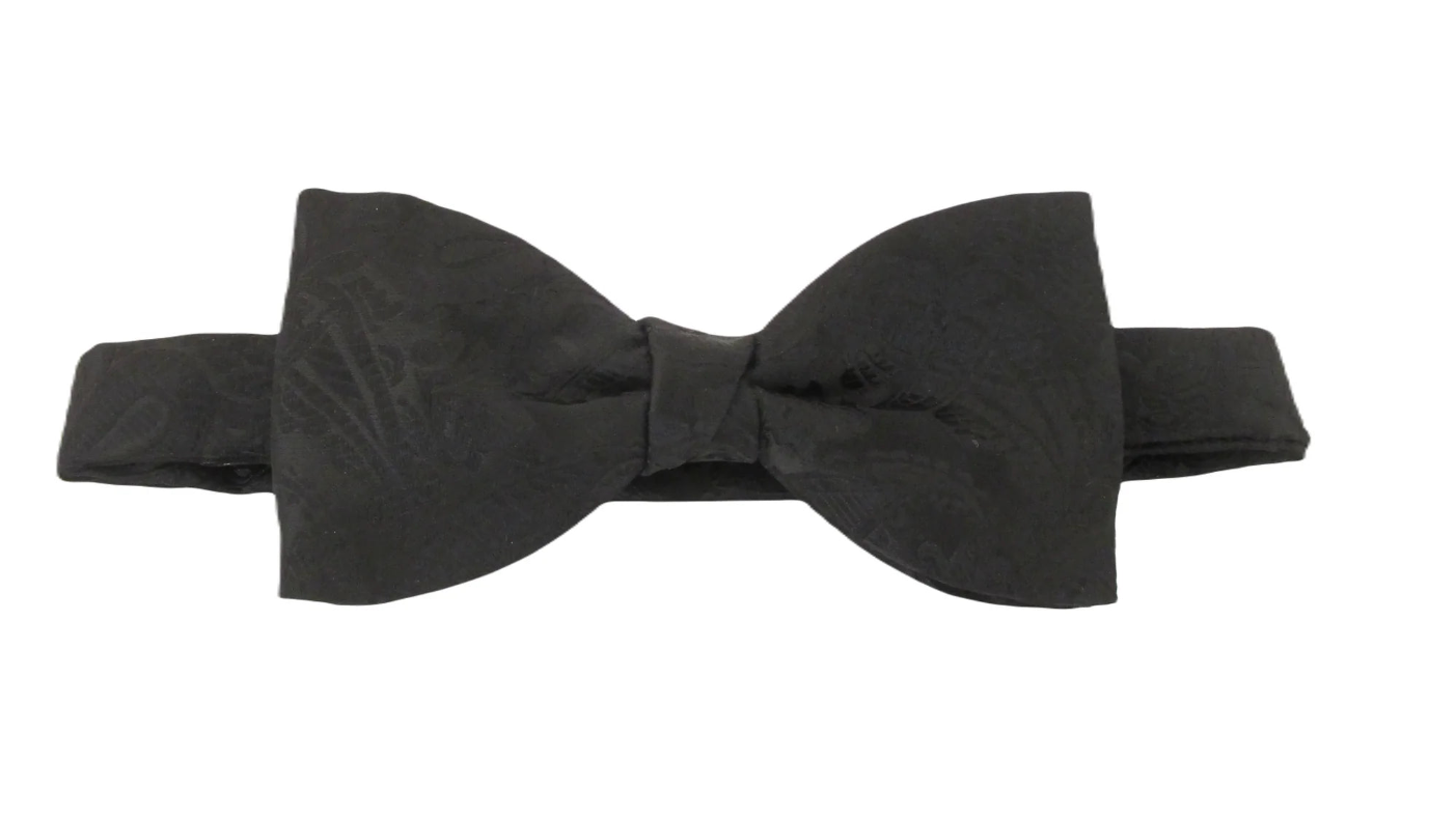 Van Buck Black Paisley Bow Tie