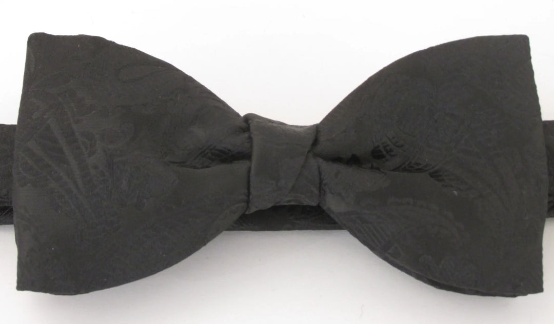 Van Buck Black Paisley Bow Tie