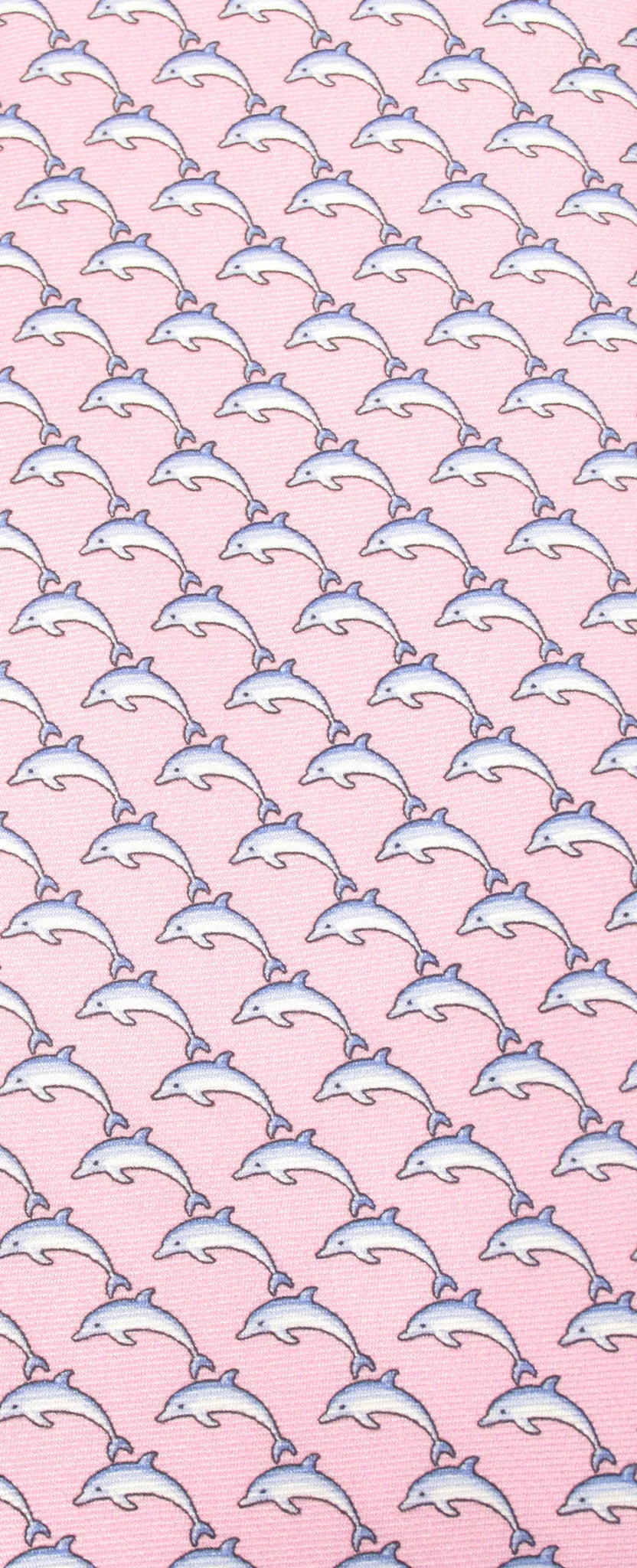 Italian Printed Silk Pink Dolphins