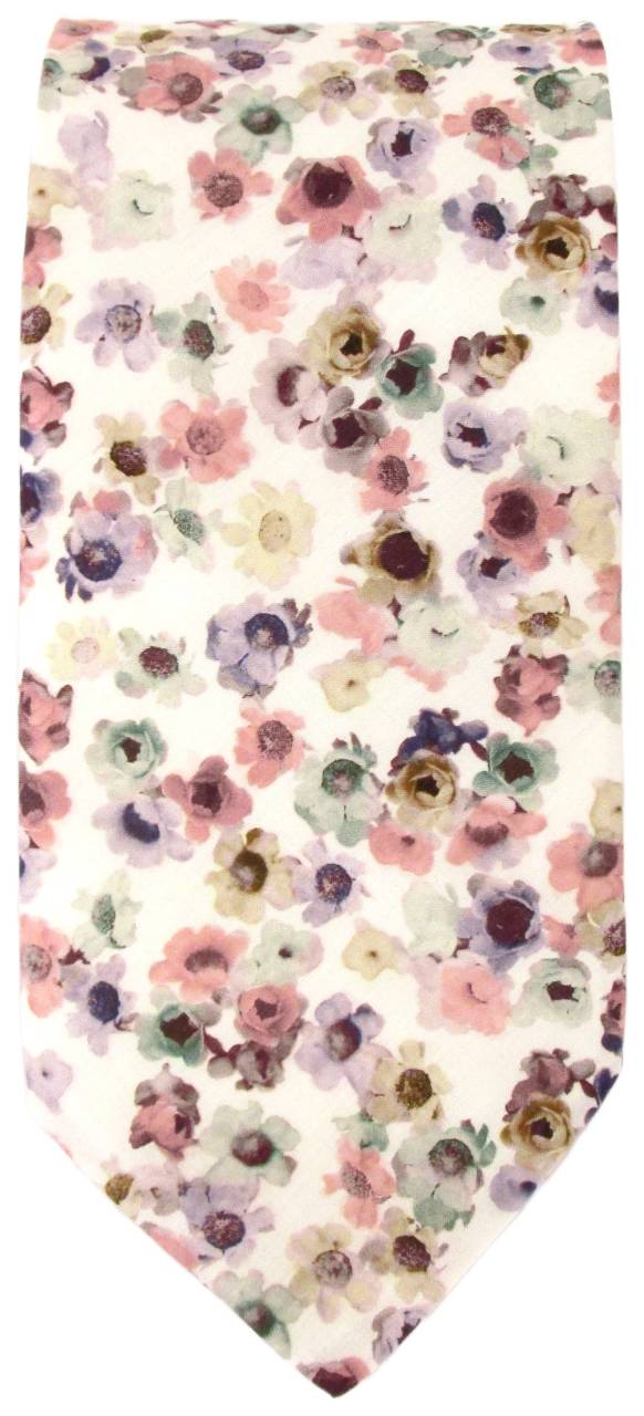 Liberty Fabric Cotton Tie - Australian Daisy  by Van Buck - Pink